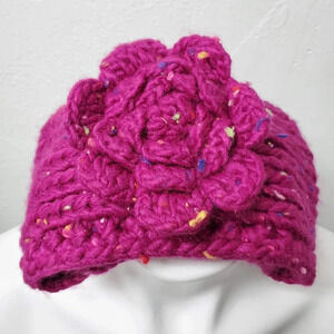 NWOT Braided Knit Headband Crochet Flower Ear Warm